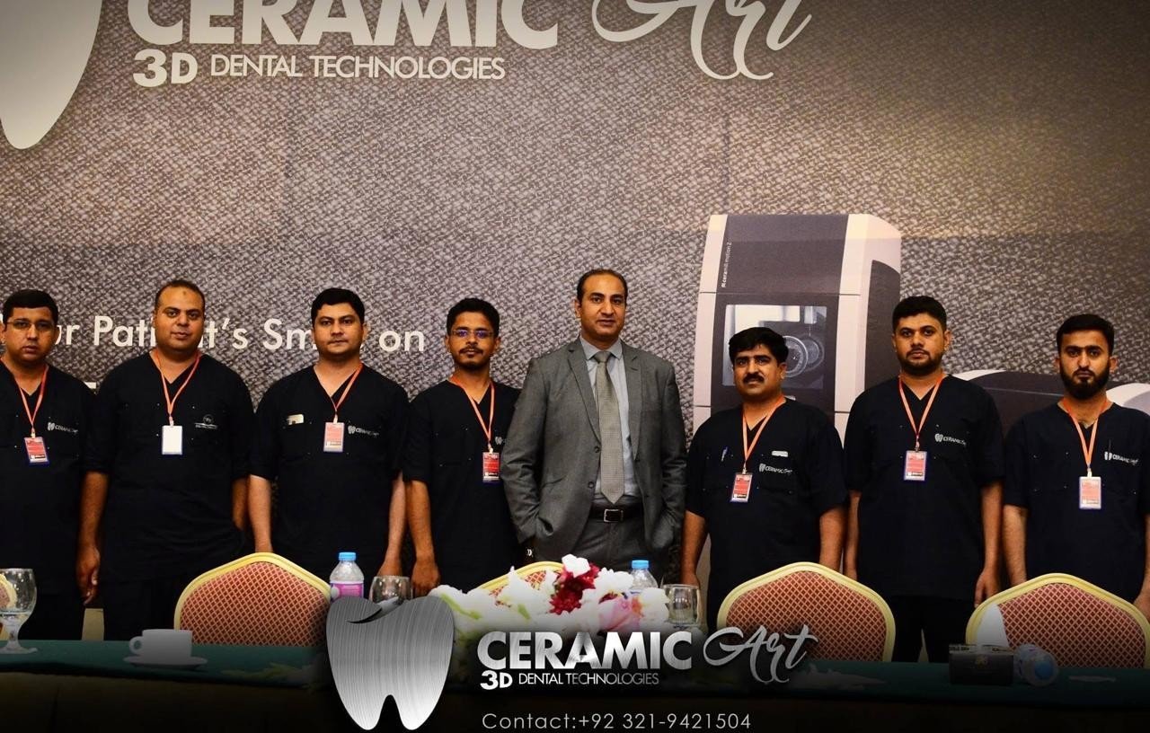The Ceramic Art 3D team with the founder at the lab's event stand